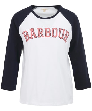 Women's Barbour Northumberland T-Shirt - Navy / Pink Punch