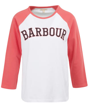 Women's Barbour Northumberland T-Shirt - White / Pink Punch