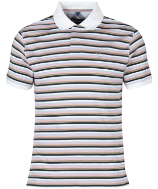 Men's Barbour Sandown Stripe Polo Shirt - White