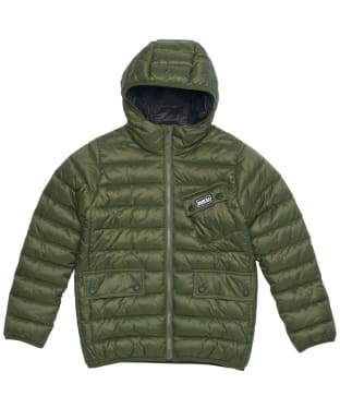Boy's Barbour International Ouston Hooded Quilted Jacket, 6-9yrs - Olive