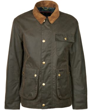 Men's Barbour Meldon Waxed Jacket - Brown / Classic Tartan