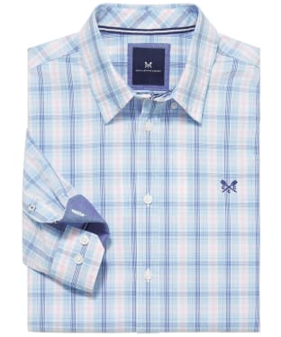 Men’s Crew Clothing Poplin Check Shirt - Blue / Deco
