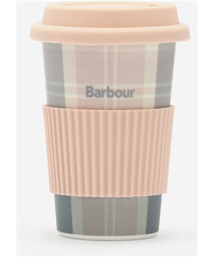 Barbour Reusable Tartan Travel Mug - Pink / Grey Tartan