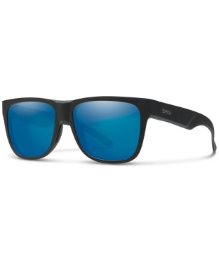 Smith Lowdown 2 Square Sunglasses - ChromaPop Polarized Blue Mirror - Matte Black