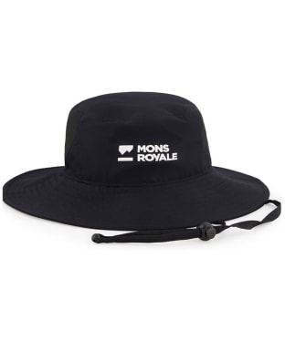 Mons Royale Velocity Wide Brim Bucket Hat With Chin Strap - Black