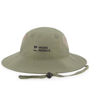 Mons Royale Velocity Wide Brim Bucket Hat With Chin Strap - Olive