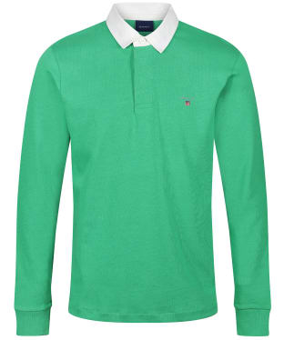 Men's GANT Solid Heavy Rugger Polo Shirt - Mid Green