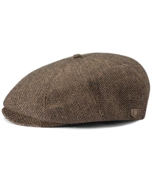 Brixton Brood Snap Tweed Style Flat Cap - Brown / Khaki