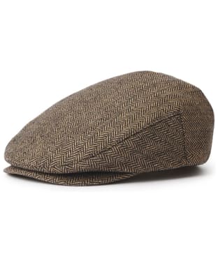 Brixton Hooligan Snap Tweed Style Flat Cap - Brown / Khaki
