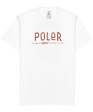 Men's Poler Furry Font Short Sleeve Cotton T-Shirt - White