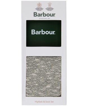 Barbour Hip Flask And Sock Gift Set - Green