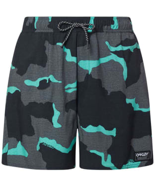 Men's Oakley Retro Camo RC 18" Beach Shorts - B1B Camo Black / Mint / Grey