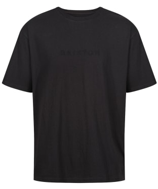 Men's Brixton Alpha Line Short Sleeve Relaxed Cotton T-Shirt - Black Garment Dye