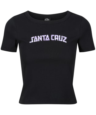 Women's Santa Cruz Gingham Arch Strip Short Sleeve T-Shirt - Black