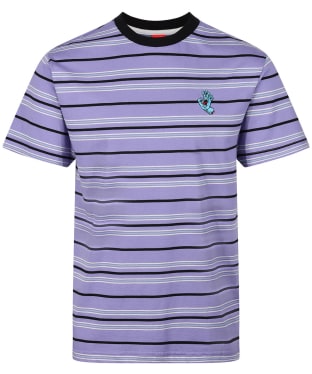 Men's Santa Cruz Mini Hand Stripe Short Sleeve T-Shirt - Digital Lavender Stripe