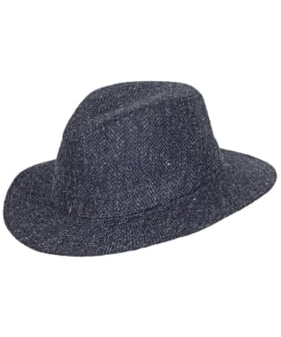Men's Heather Denholm Harris Tweed Fedora Hat - Black HB
