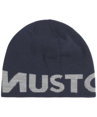 Musto Reversible Knitted Beanie Hat - Grey Melange / Navy