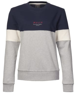 Women's Musto Marina Tri Colour Sweatshirt - Grey Melange / Navy