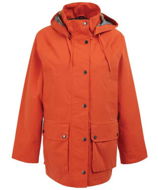 Women's Barbour Lowland Beadnell Waterproof Jacket - Fire / Dress Tartan
