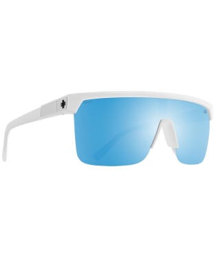 SPY Flynn 5050 Sunglasses - Matte White - Happy Boost Bronze Polar Ice Blue Spectra Mirror - Matte White