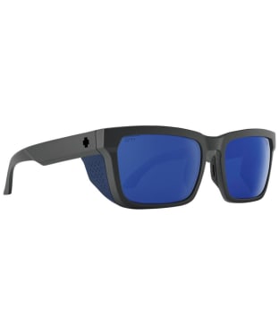 SPY Helm Tech Lightweight Sunglasses - Happy Gray Green Polar with Dark Blue Spectra Mirror Lens - Matte Dark Grey