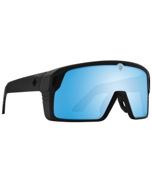 SPY Monolith Sunglasses - Matte Black - Happy Boost Bronze Polar Ice Blue Spectra Mirror - Matte Black