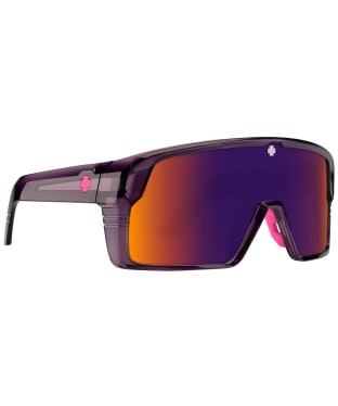 SPY Monolith Sports Sunglasses - Happy Gray Green Dark Purple Spectra Mirror Lens - Translucent Dark Purple