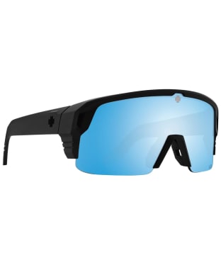SPY Monolith 5050 Sports Sunglasses - Happy Boost Bronze Polar Ice Blue Spectra Mirror Lens - Matte Black