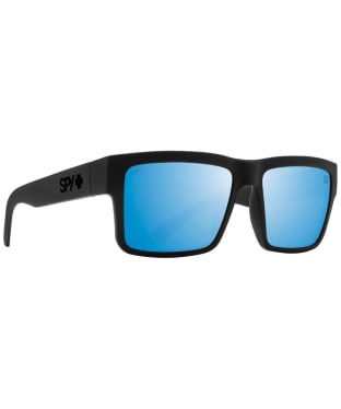 SPY Montana Ski and Snowboard Sunglasses - Happy Boost Polarized Ice Blue Mirror Lens - Soft Matte Black