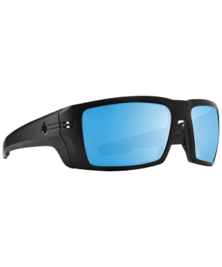 SPY Rebar ANSI Sports Sunglasses - Happy Boost Bronze Polar Ice Blue Spectra Mirror Lens - Matte Black