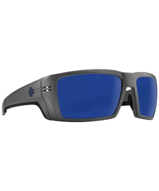 Spy Rebar ANSI Sports Sunglasses - Happy Gray Green Polar Dark Blue Spectra Mirror Lens - Matte Gunmetal