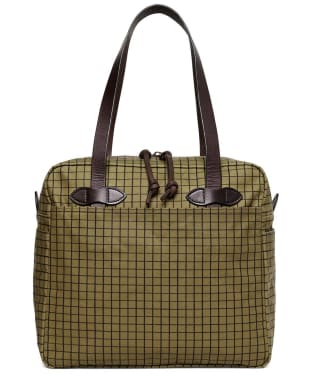 Filson Water Resistant Tin Cloth Tote Bag With Zipper - Flyway Green