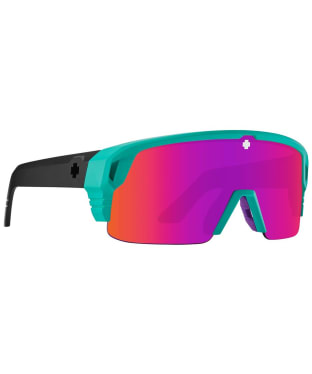 SPY Monolith 5050 Sports Sunglasses - Happy Gray Green Pink Spectra Mirror Lens - Matte Teal
