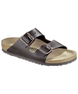 Birkenstock Arizona Natural Leather Sandals - Narrow Footbed - Adjustable Fit - Dark Brown
