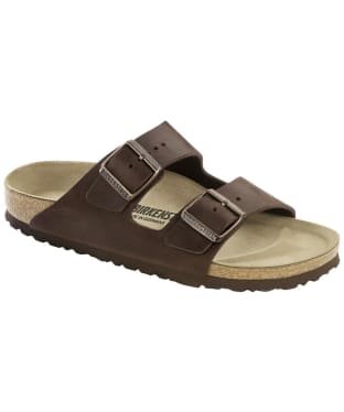 Birkenstock Arizona Oiled Leather Sandals - Narrow Footbed - Adjustable Fit - Habana
