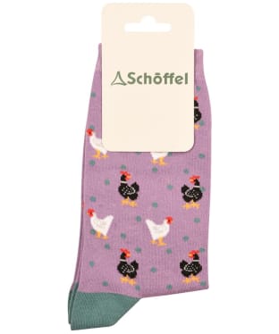 Women's Schöffel Single Cotton Socks - Lavender Chicken