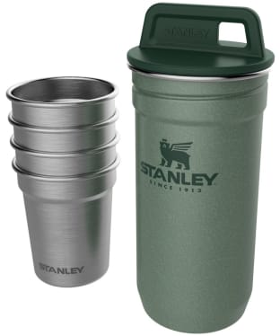 Stanley Nesting Stainless Steel Shot Glass Set of 4 with Carrier - Hammertone Green