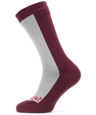 SealSkinz Starston Waterproof Cold Weather Mid Length Socks - Grey / Red