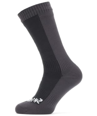 SealSkinz Starston Waterproof Cold Weather Mid Length Socks - Black / Grey