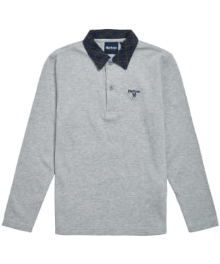 Boy's Barbour Hector Long Sleeve Polo Shirt - 10-15yrs - Grey Marl
