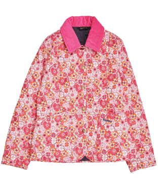 Girl's Barbour Patterned Liddesdale Quilted Jacket - 10-15yrs - Pink Dahlia Floral