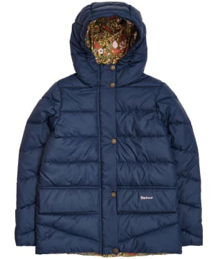 Girl's Barbour Bracken Quilted Jacket - 10-15yrs - Navy / Woodland Forest