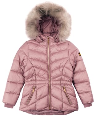 Girl's Barbour International Island Quilted Jacket - 6-9yrs - Iced Fondant