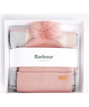 Women’s Barbour Dover Beanie & Hailes Scarf Gift Set - Pearl Grey