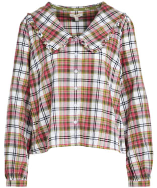 Women's Barbour Shelly Long Sleeve Cotton Top - Cloud Check