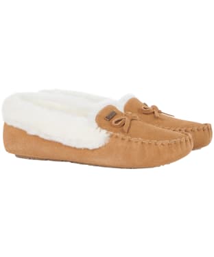 Women's Barbour Maggie Moccasin Slippers - Camel