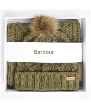 Women's Barbour Ridley Beanie And Scarf - Olive