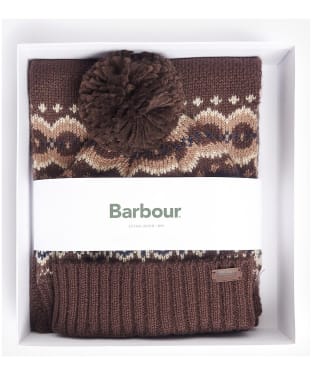 Men's Barbour Fairisle Beanie & Scarf Gift Set - Autumn Dress