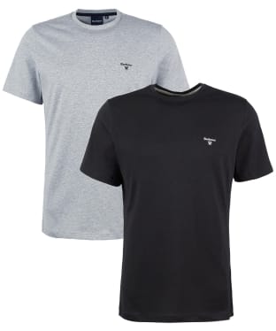 Men's Barbour Millar 2 Pack T-Shirt - Black / Grey Marl