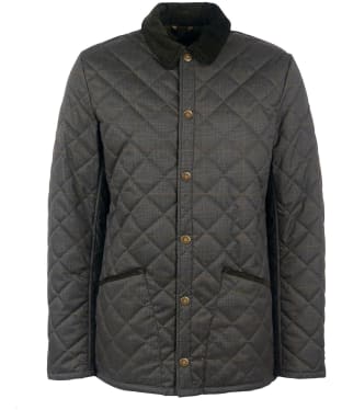 Men's Barbour Checked Heritage Liddesdale Quilted Jacket - Olive